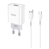 СЗУ 2100mAh Hoco 1USB + Type-C C81A White 7961