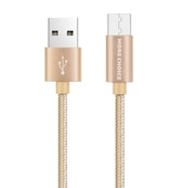 Дата-кабель USB-MicroUSB 1.0м. More choice K11m нейлон Gold